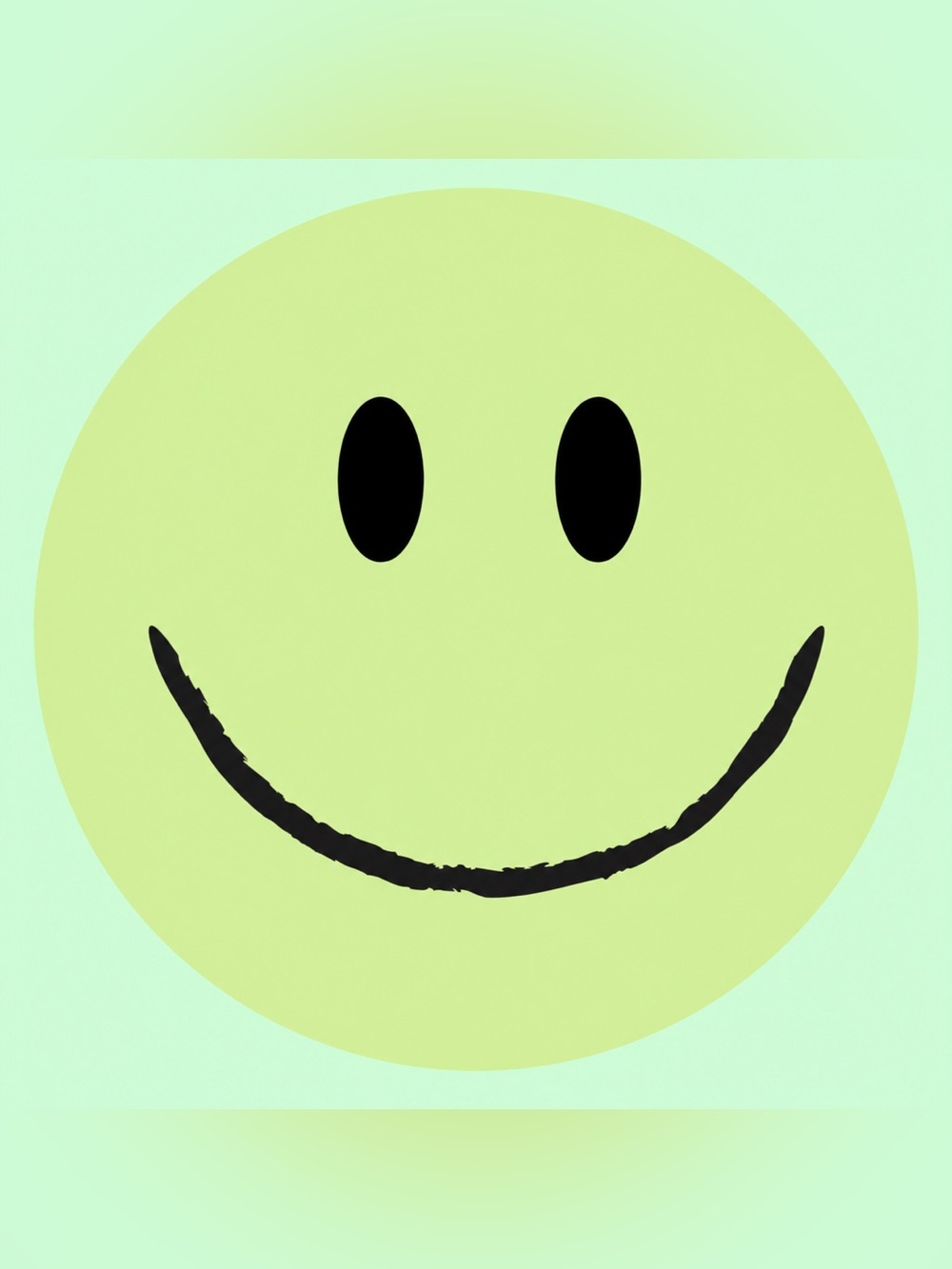 50 STICKERS - 2” ROUND - ‘SMILE’ - BRIGHT GREEN